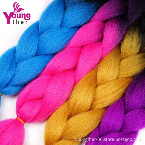 Luminous Braiding Hair Jumbo Stretched Synthetic Hair Extensions Synthetic For Women Braiding Hair